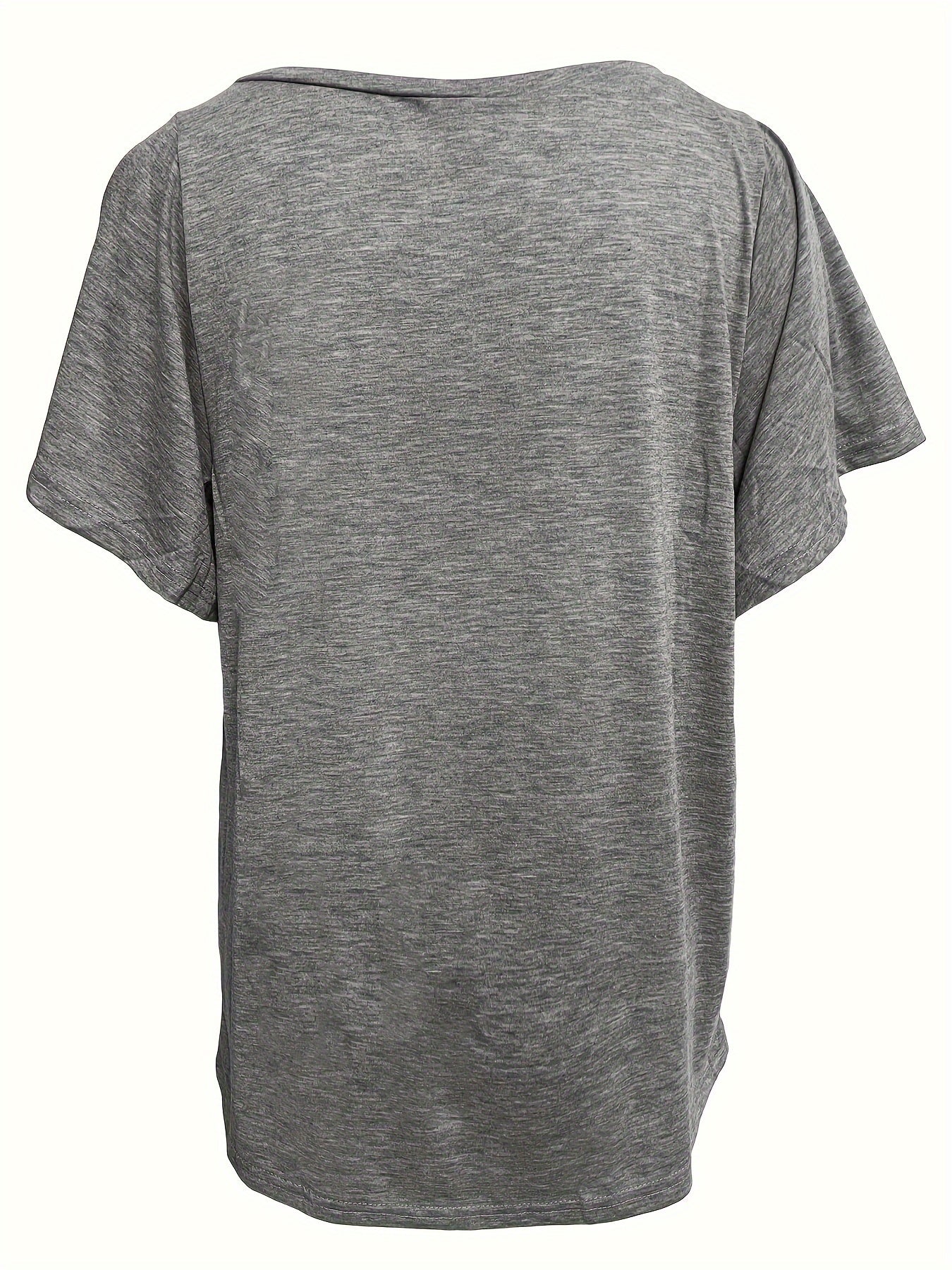 Women's Plus Size V-Neck T-Shirt Soft Stretchy Short Sleeve Casual Top