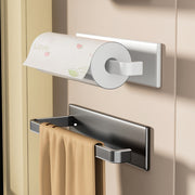 Wrought Iron Wall-Mounted Bathroom Storage Rack with Towel Bars