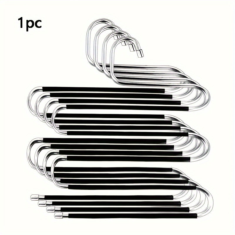 Set of 1/2/4 Pants Storage Hangers Space-Saving 5-Tier S-Shaped Closet Organizers