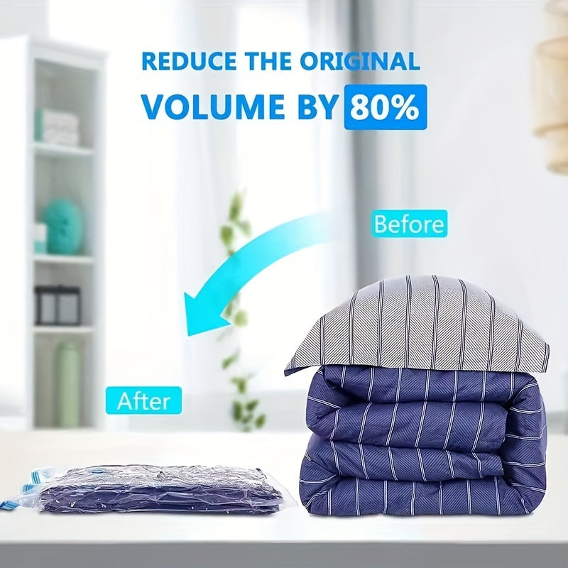 Transparent Vacuum Storage Bags Set of 5 for Clothes Space Saving Travel and Home