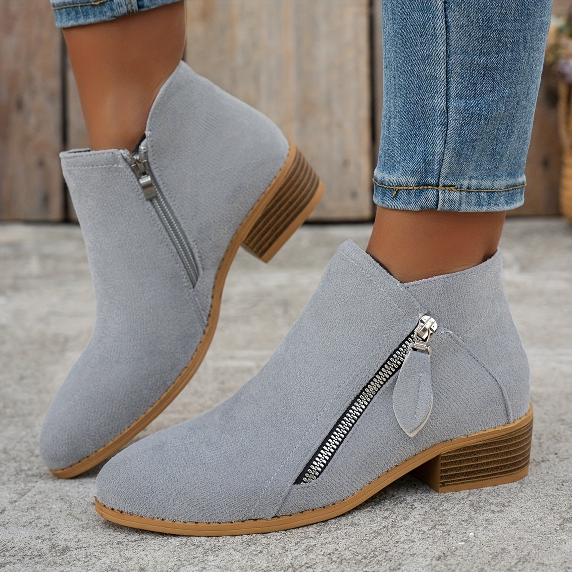 Women's Chelsea Ankle Boots Slip-On Mid Heel Pointed Toe Black White Green Red