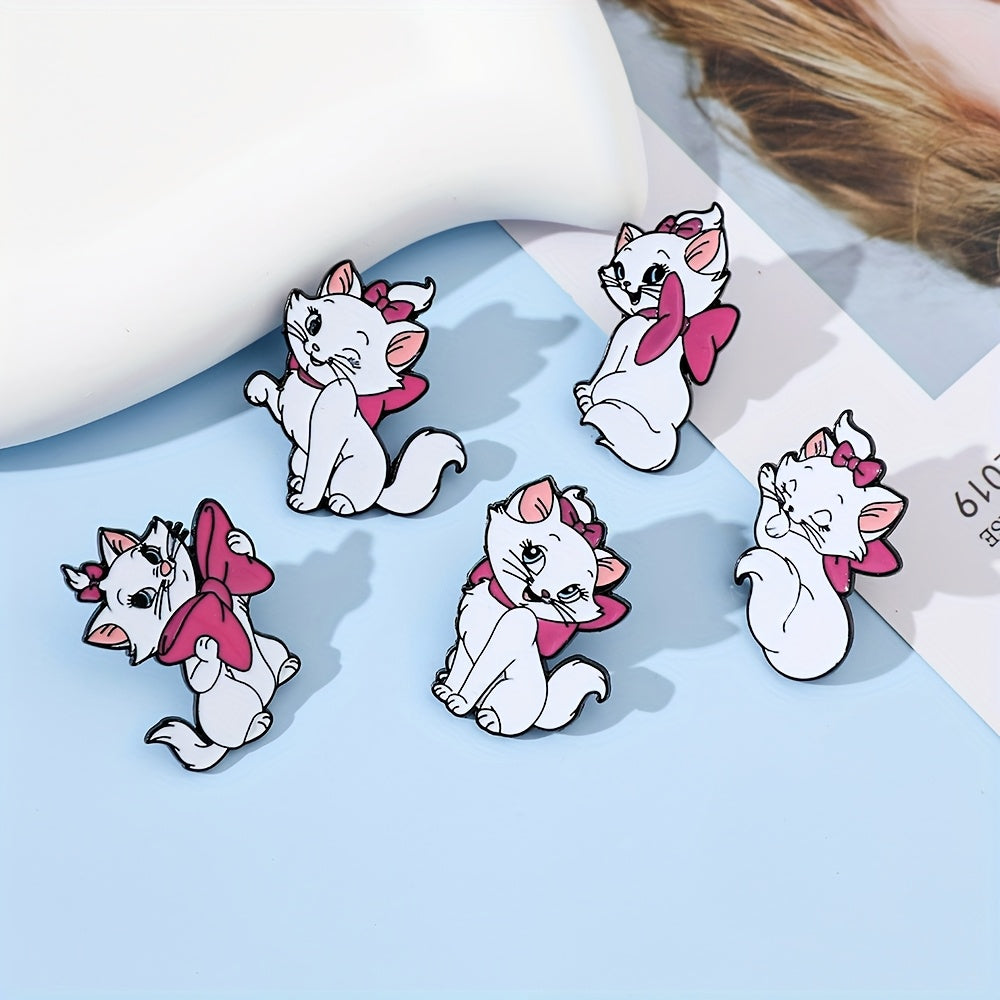 Set of 6 Cartoon Animal Enamel Pins, Alloy Metal Brooches, Irregular Shape, Anime Gift for Friends