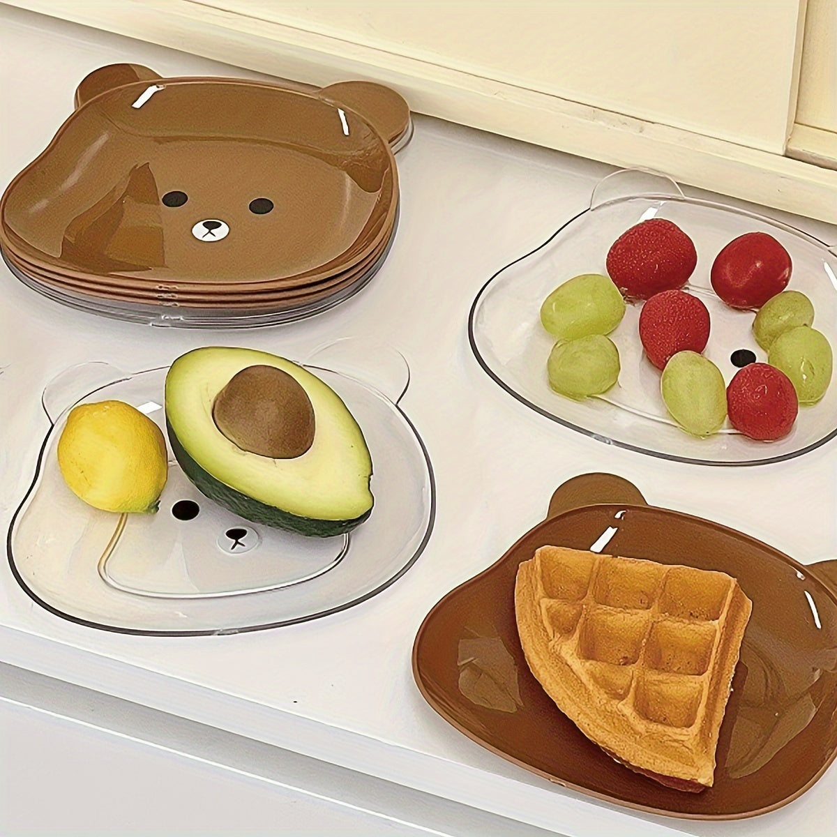 Pet Bear Cartoon Dog Food Plate for Snacks and Meals Durable Kitchen Essential