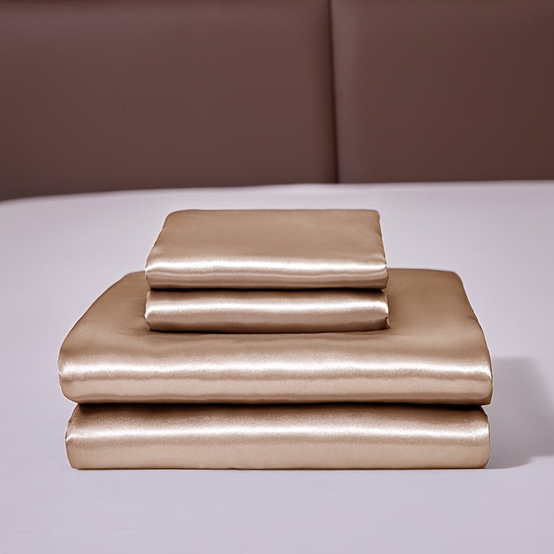 Juego de sábanas ajustadas de poliéster colorido con 2 fundas de almohada para dormitorios y habitaciones