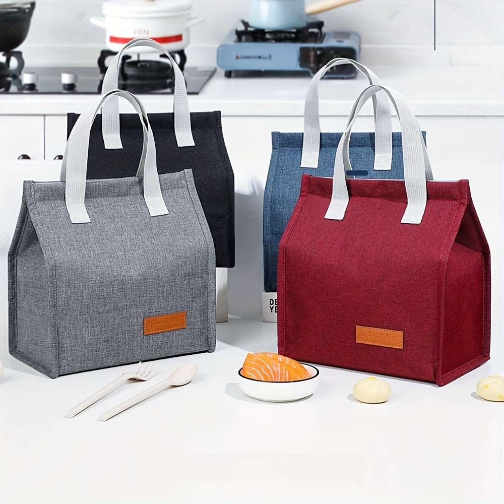 Insulated Lunch Bag Large Capacity Oxford Fabric Rectangular Tote for Work and Picnics