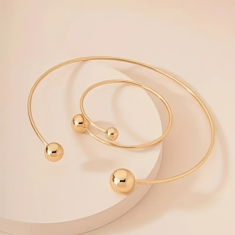 Metall porloq bilaguzuk va marjon to'plami, 2 dona