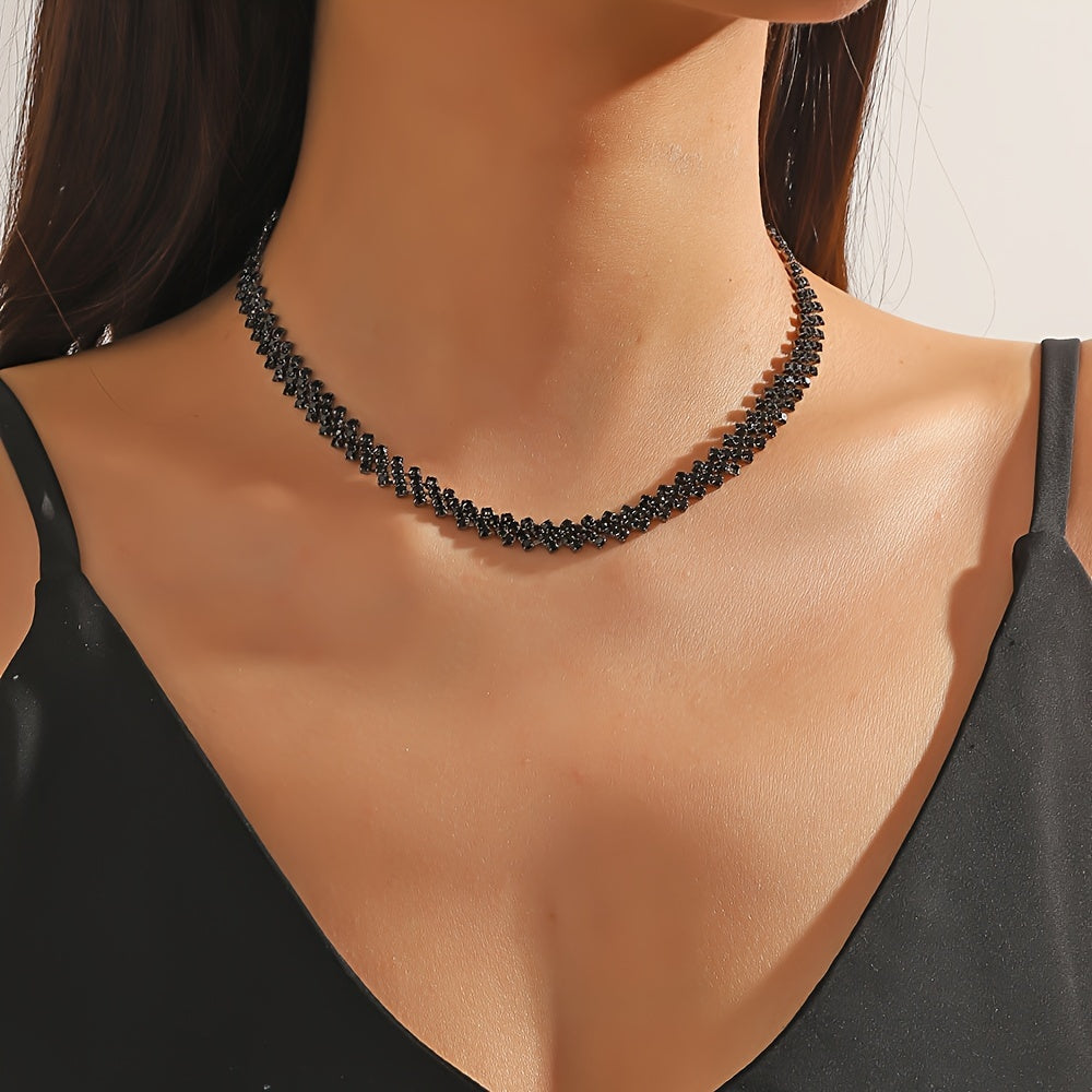 Women's Rhinestone Necklace with Tassel Pendant for Gift