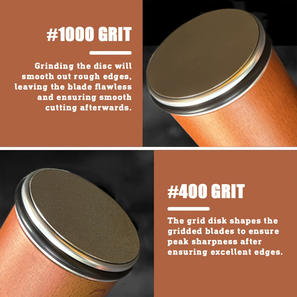 2pcs Diamond Magnetic Drum Grindstone Set for Kitchen Cooking Gadgets No Electricity Available in 2 Colors