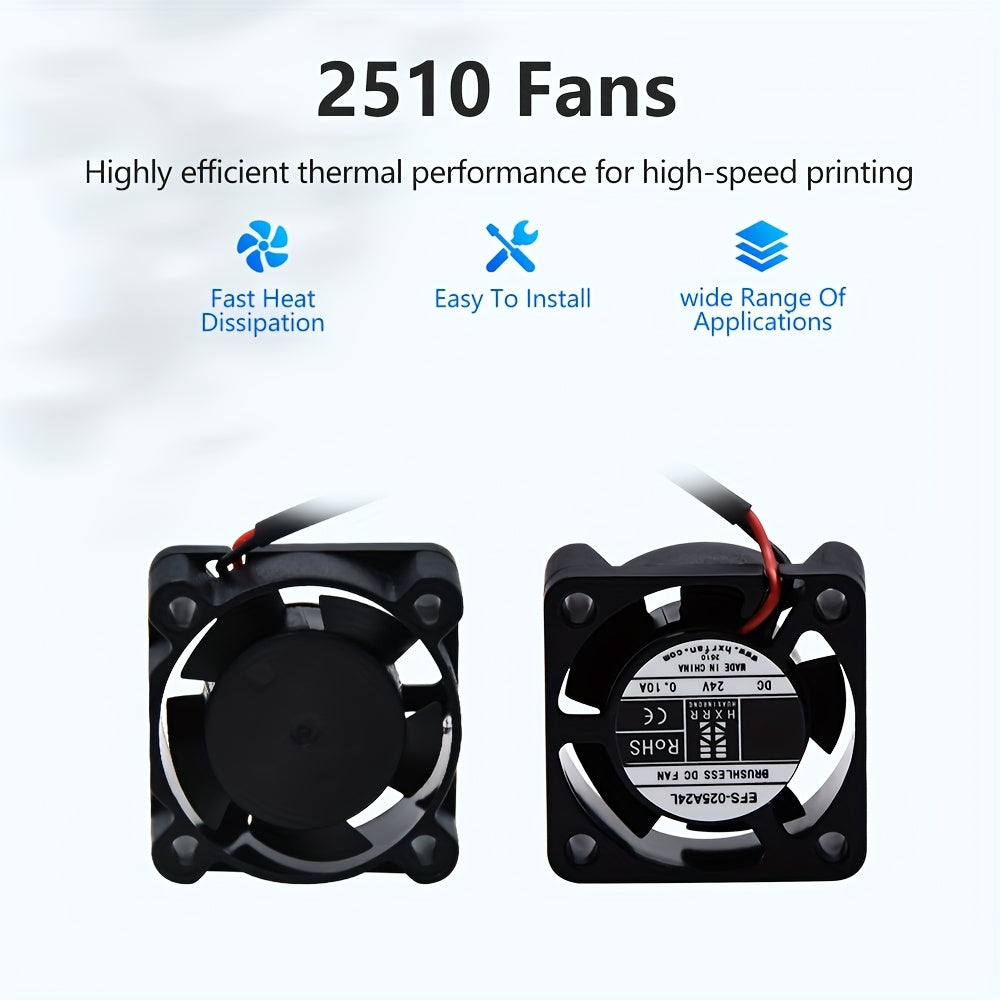 3D Printer Dual Ball Axial Fan 2510 24V for CR10-SE Ender3 V3 SE Cooling Fast Heat Dissipation