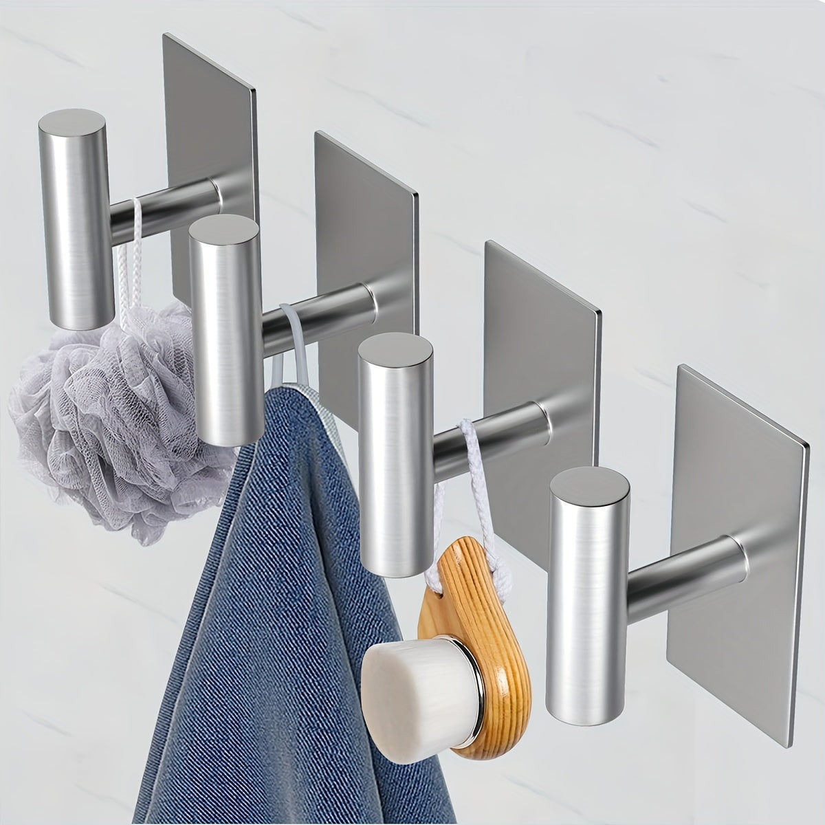 Bathroom Hardware Set Includes Towel Rack Toilet Paper Holder and Hooks