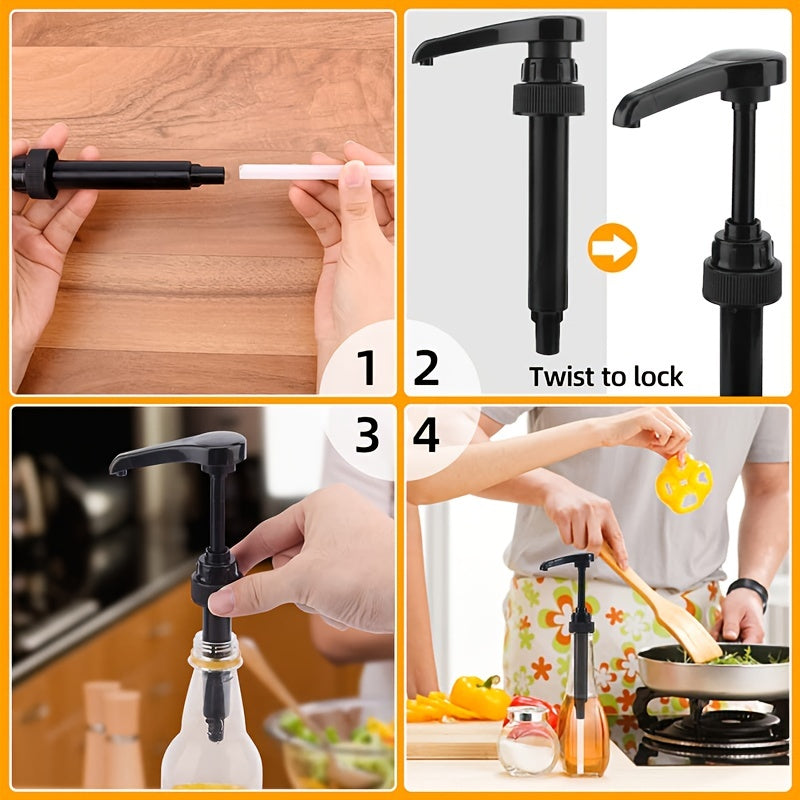 2 piezas de dispensador de bomba para botellas de jarabe de café, especias y aceite de 25.4 Oz