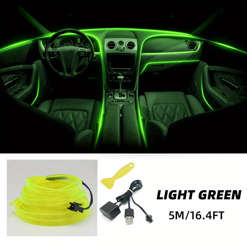 Car Interior LED Strip Lights 16.4Ft USB Neon Atmosphere Ambient Lighting