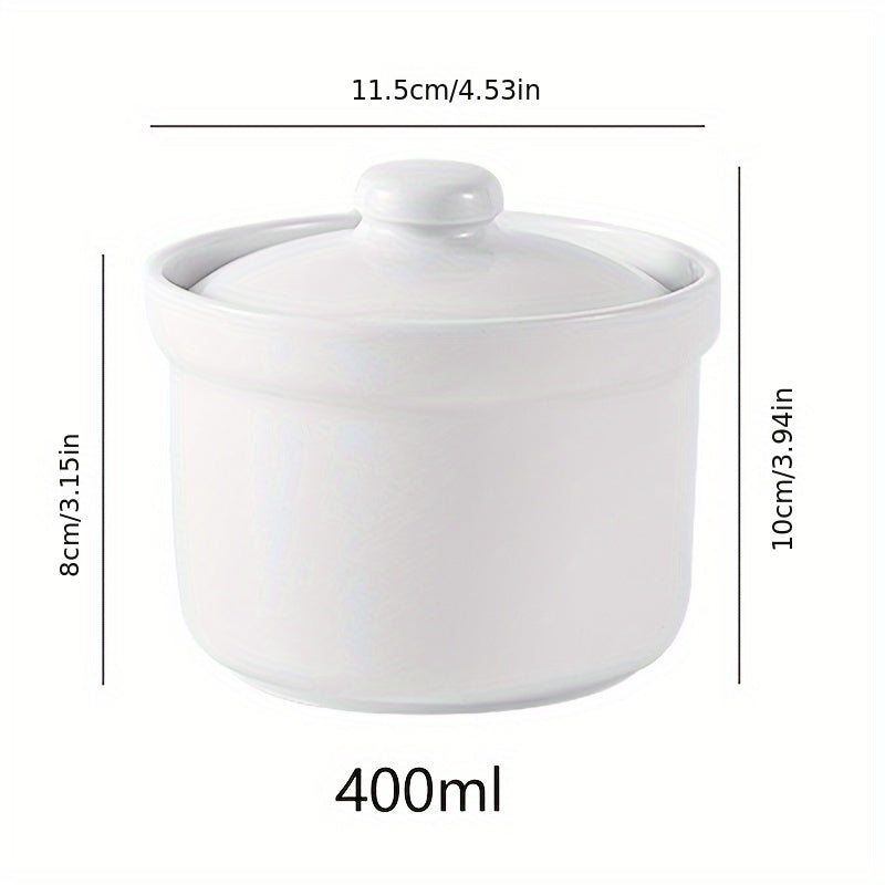 Очаровательная керамическая миска с крышкой - Идеально подходит для супов, десертов и здорового приготовления пищи - Необходима для безопасности продуктов в кухнях и ресторанах