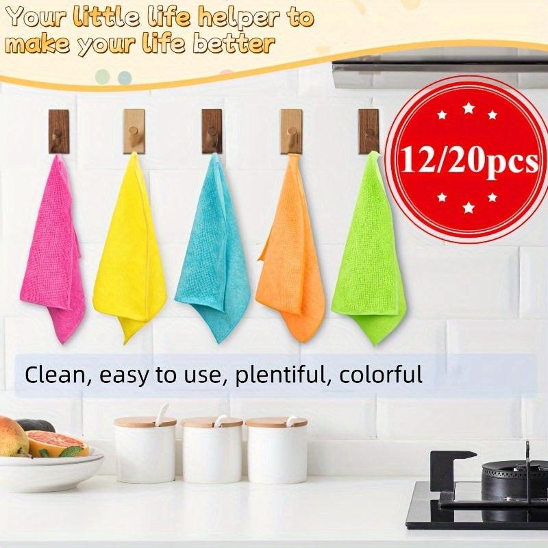 12-Piece Reusable Microfiber Cleaning Cloths Assorted Colors 30.48 cm Kitchen Car Household