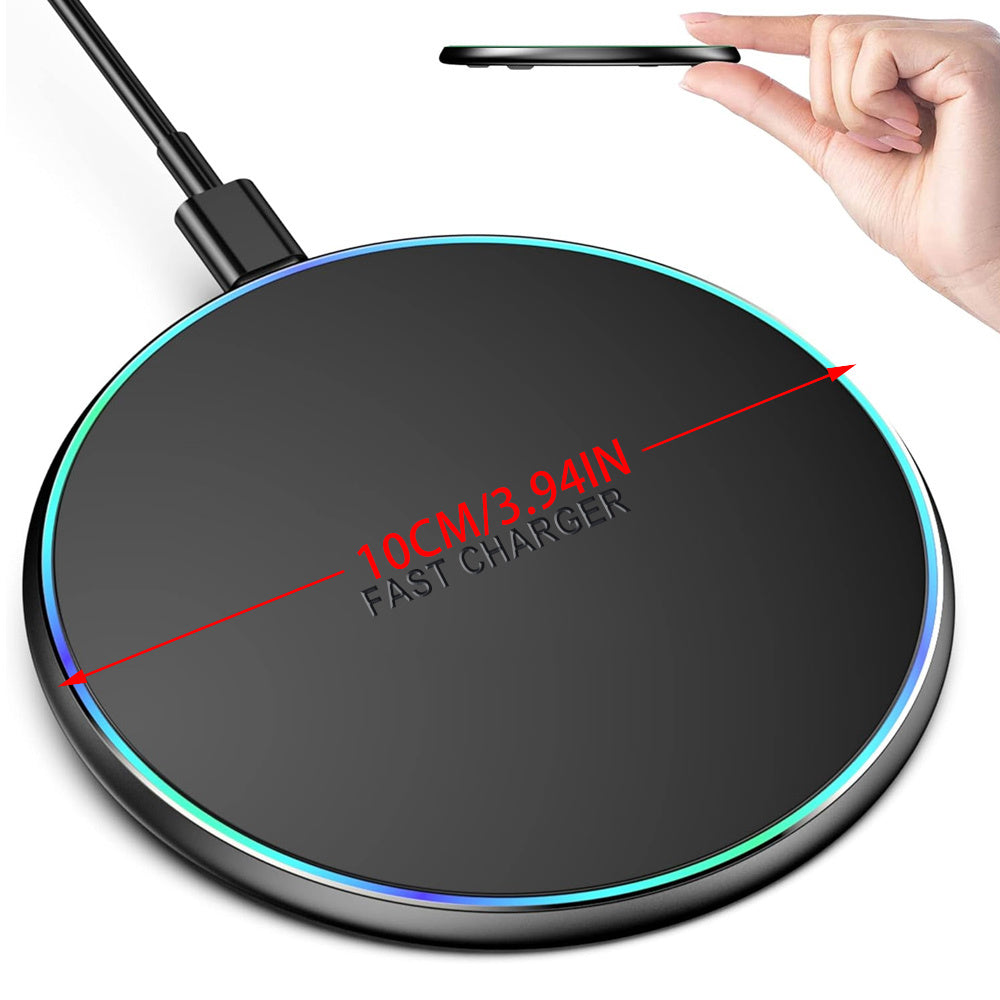 Wireless Charging Pad with USB-C and LED Indicator 15W Mobile Phone Charger