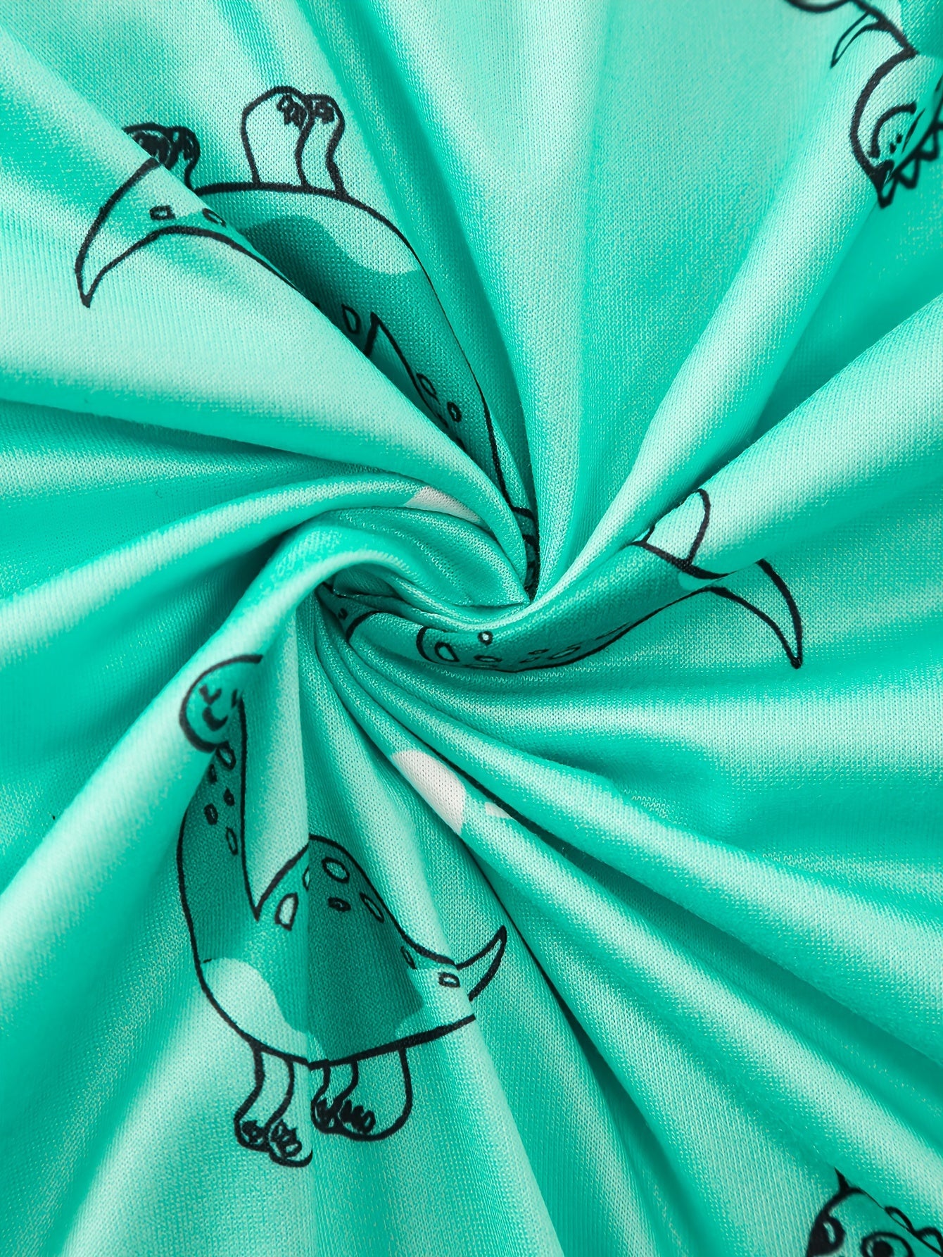 Women's Plus Size Cartoon Dinosaur Short Sleeve Sleep Dress