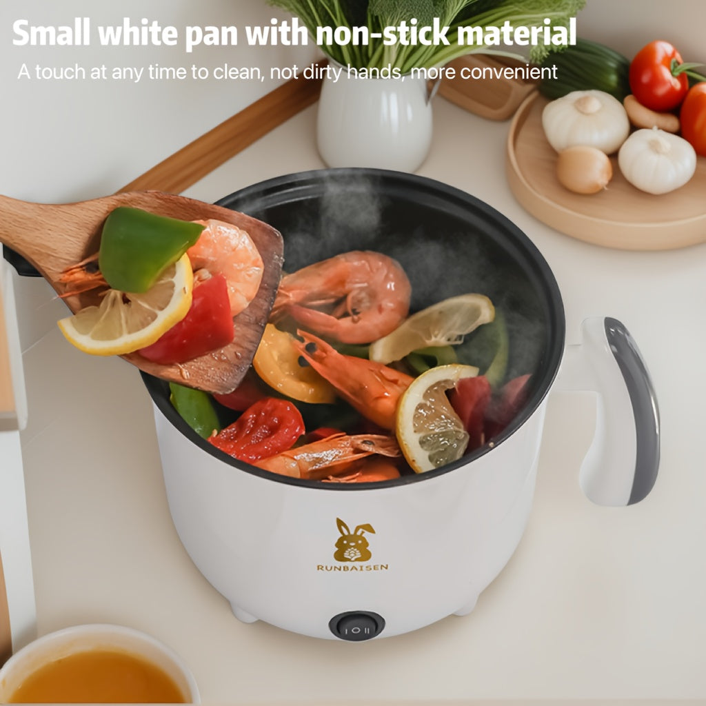 Compact 1.8L Electric Cooker with Dual Fire Power Adjustment for Pasta Noodles Steaks