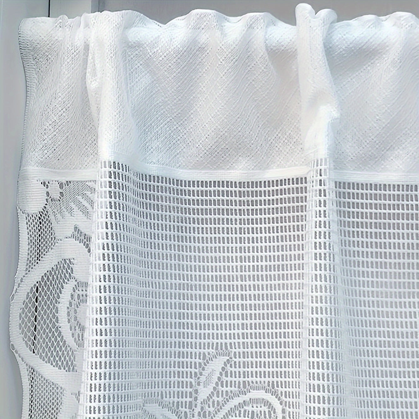 Set of 2 Butterfly and Floral Lace Curtains for Doors and Windows