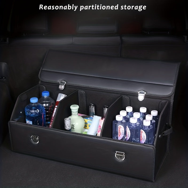 Car Trunk Storage Box Foldable PU Leather Car Organizer Interior Supplies