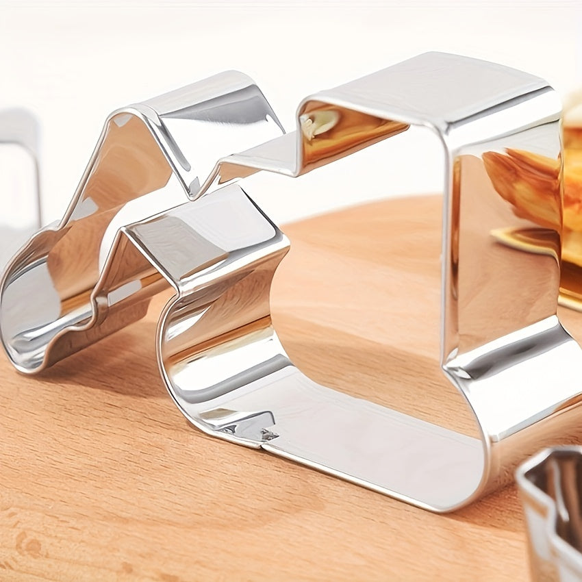 Stainless Steel Excavator Cookie Cutter Set with Yellow Plunger for Baking