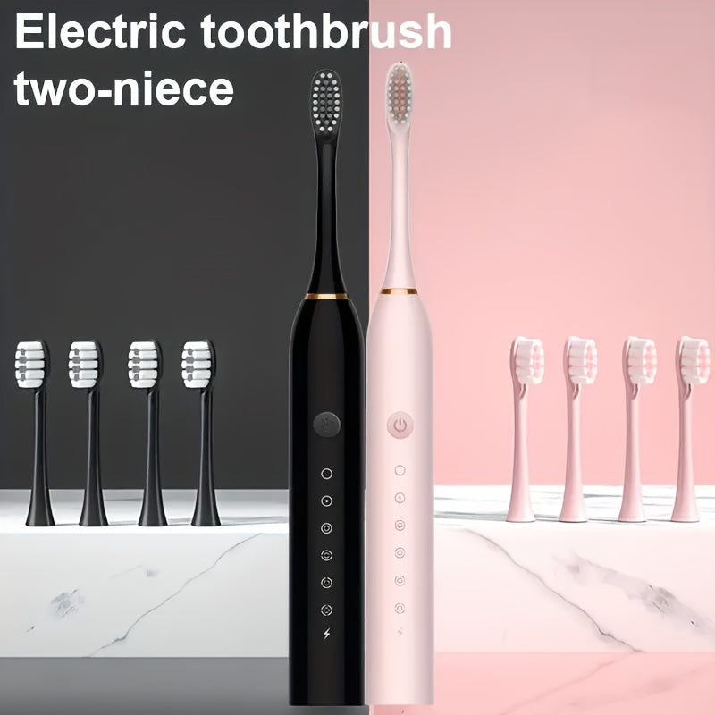 Unisex Rechargeable Electric Toothbrushes with 6 Modes and Soft Brush Heads