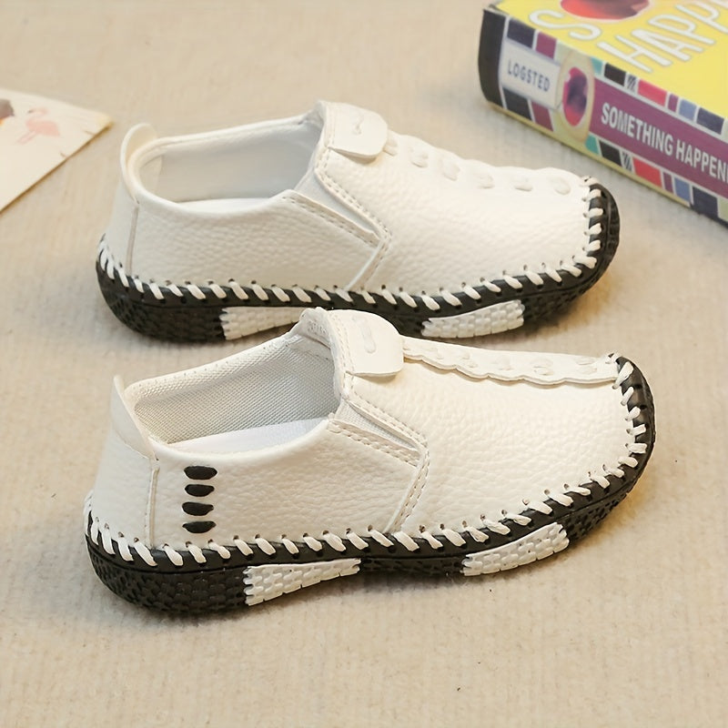 Boys Loafers Breathable Faux Leather Slip-On Casual Shoes for Spring and Autumn
