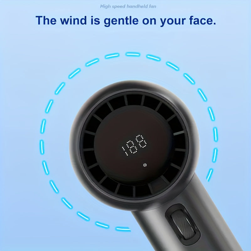 Portable Handheld Fan with Digital Display, Ultra-Quiet, Rapid Cooling