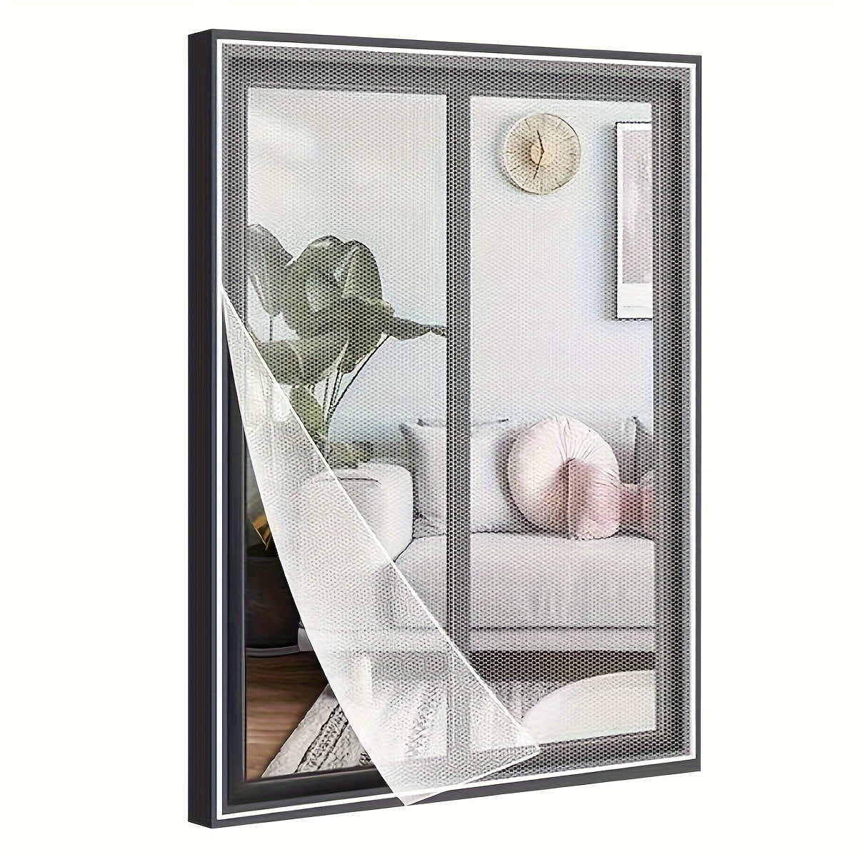 Yashash xonasi uchun sehrli lentali qora va oq chivinlar uchun ekran tarmog'i oynasi