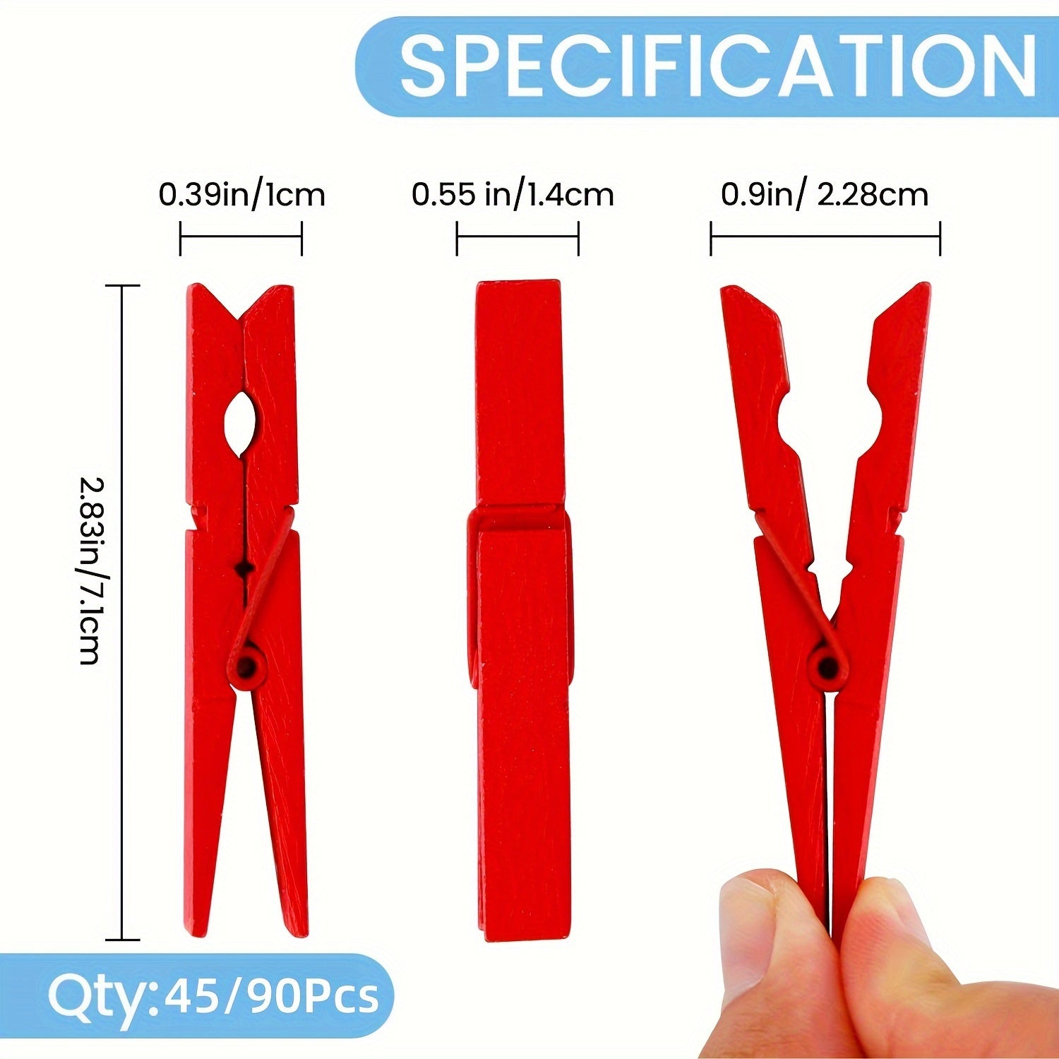 Mustahkam Yog'och Kiyim Qisqichlari - 7.19 sm, 9 Ta Rangli - Qiyin Shartlar uchun Kiyim Qisqichlari, San'at va Qo'l Ishlari, va Kir yuvish - Rustga chidamli Yog'och Qisqichlar Sinf Xonasi Rasmlari va Boshqalar uchun