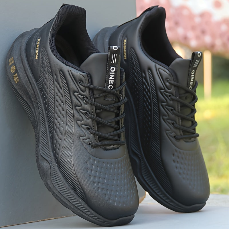 Мужские всесезонные водонепроницаемые кроссовки из искусственной кожи с дышащей тканевой подкладкой и резиновой подошвой EVA