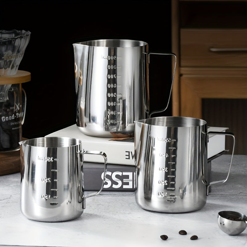 Stainless Steel Milk Frothing Pitcher with Measurement Marks for Latte Art