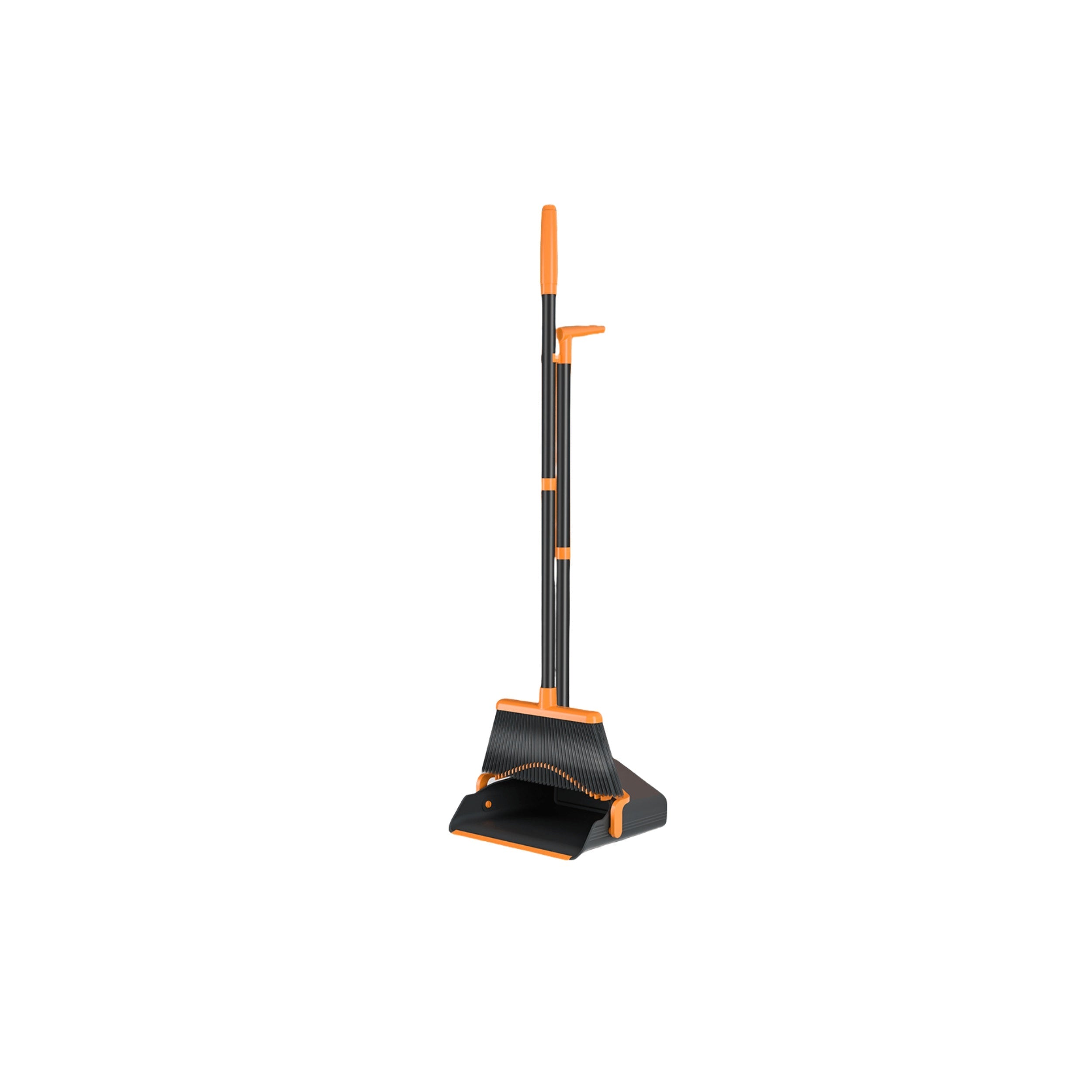 Folding Broom and Dustpan Set for Hard Floors, Space Saving, Easy Storage