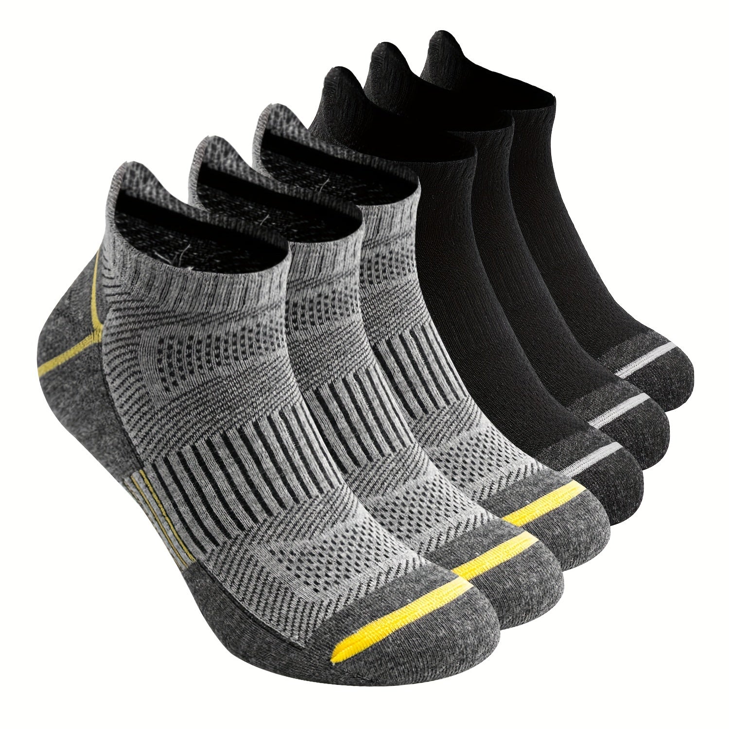 6 AceFine erkaklar uchun sport paypoqlari, nafas oladigan to'r, namni so'rish, qulay moslashuv, yorqin ranglar, polyester/spandeks aralashmasi, yugurish va sport uchun ajoyib