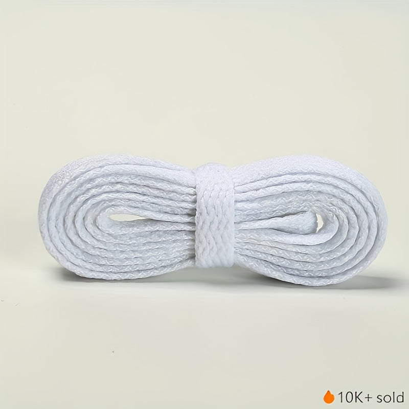 Unisex Flat Shoe Laces Polyester Black White Gray Sneakers Casual