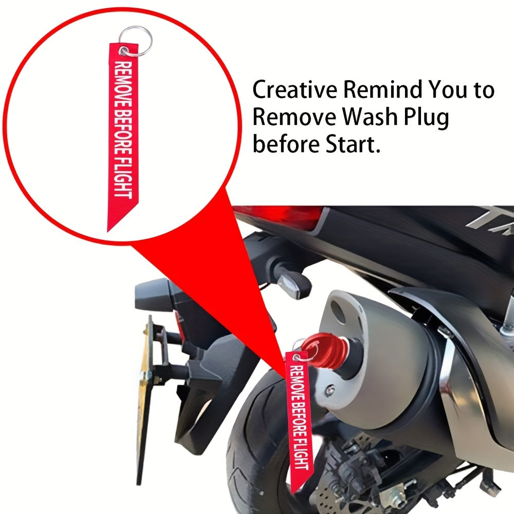 Motorcycle Exhaust Wash Plug Rubber 1.52cm-3.81cm With Keychain Tag