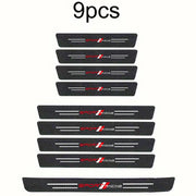 9 dona avtomobil eshigi silliqlari, poyga emblemasi bilan, sirpanishga qarshi, chizishga chidamli PVC, oson o'rnatiladi, universal moslik