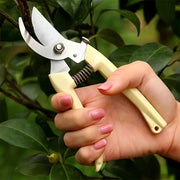 Stainless Steel Pruning Shears with Ergonomic Yellow Handle for Garden Trimming