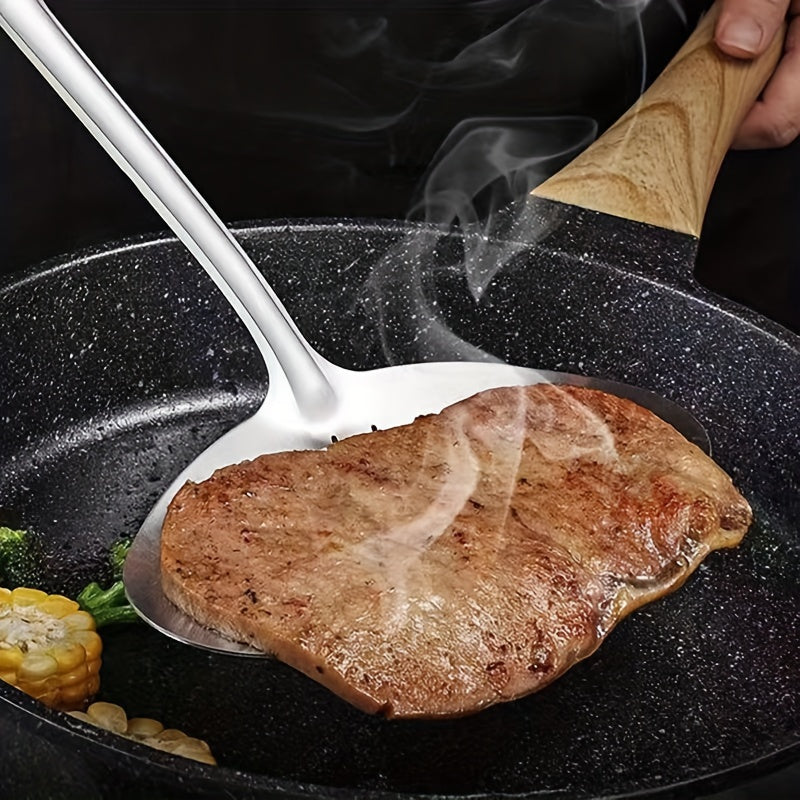 Stainless Steel Fish Frying Shovel Pancake Flipper Steak Cooking Utensil