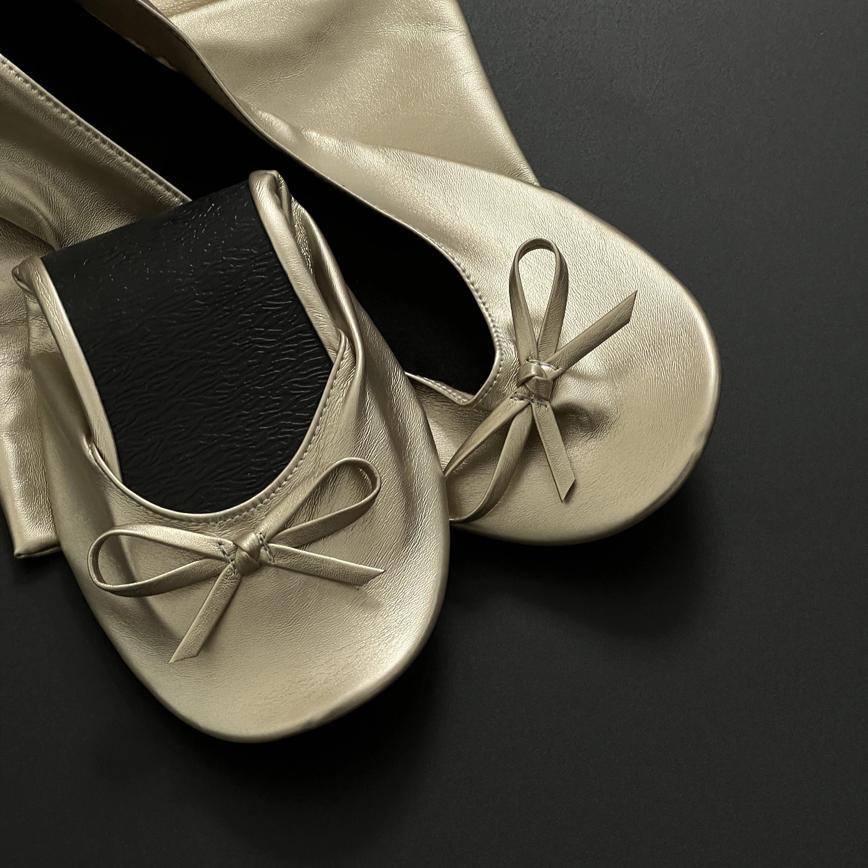 Women's Soft Sole Ballet Flats, Foldable Wedding Dance Shoes, Solid Color