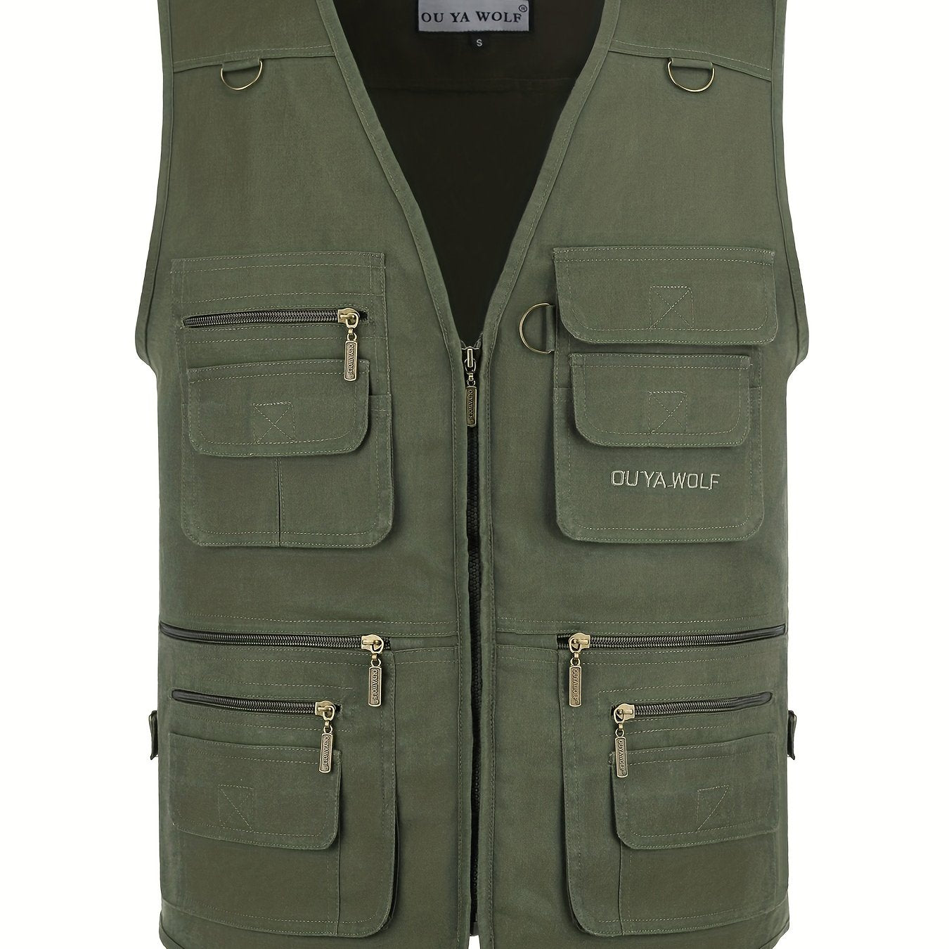 Men's Cotton Polyester Cargo Vest with Multiple Pockets for Outdoor Activities