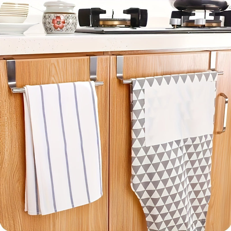 Stainless Steel Towel Hanger Rack for Kitchen Cabinet Door Storage