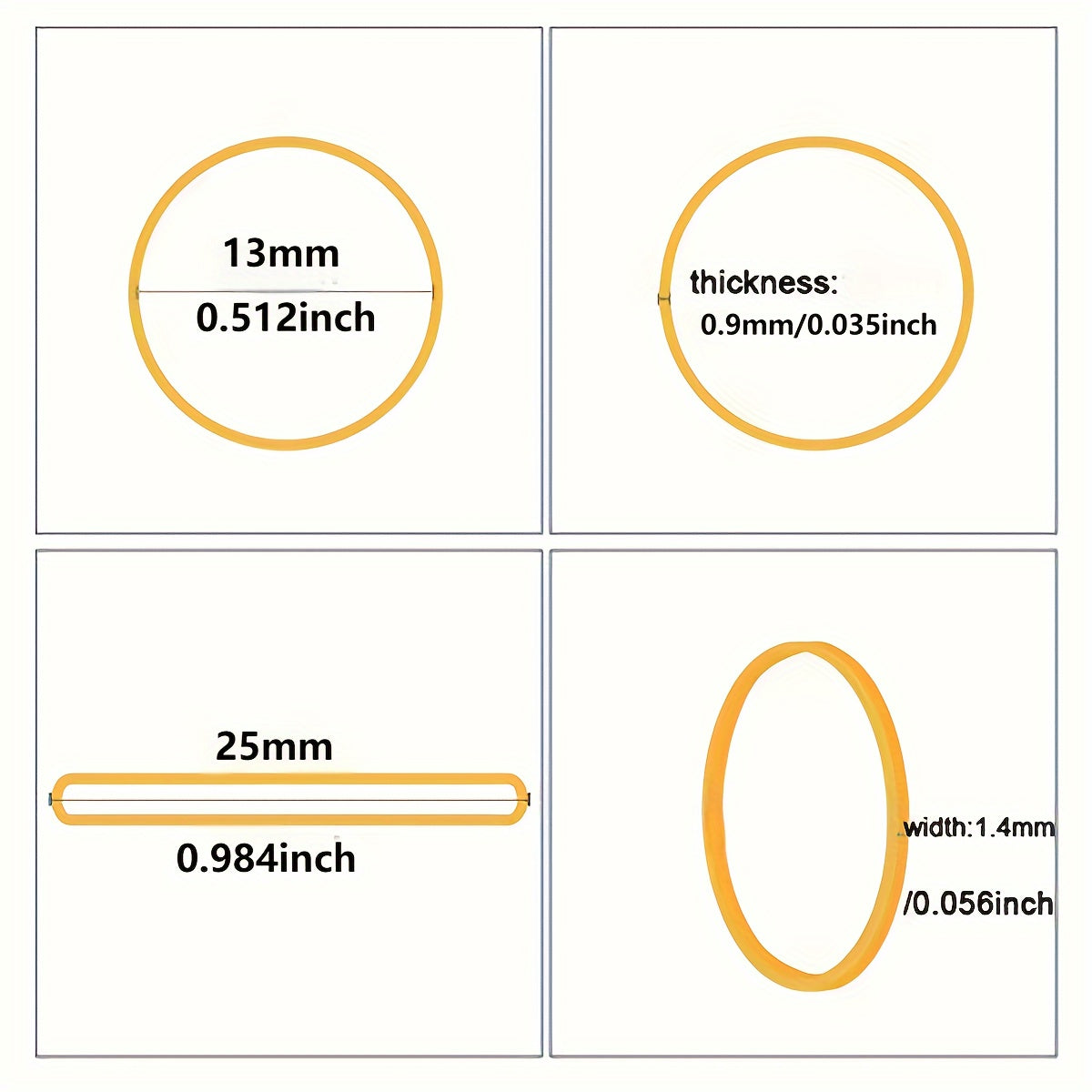 Natural Rubber Mini Elastic Bands Multicolor 16mm for Office School Braiding