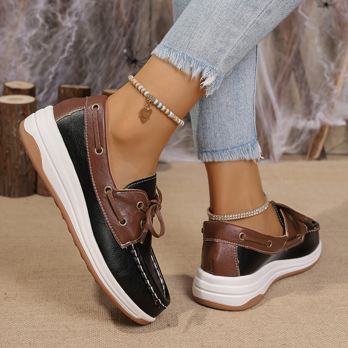Women's Casual Loafers Solid Color Lightweight Boat Shoes All-Season
