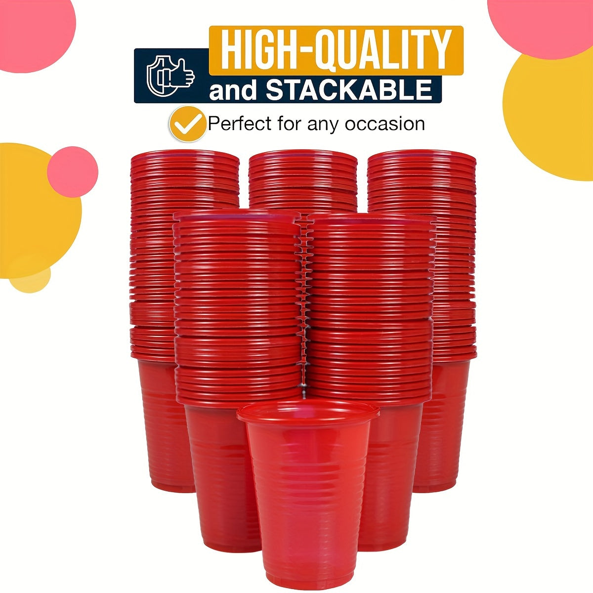 50-100 Pack 7oz Clear Plastic Cups Disposable Party Cups for Indoor Outdoor Events
