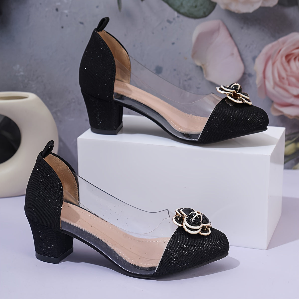 Girls' Princess Shoes Transparent Glitter Low Top PU Lining