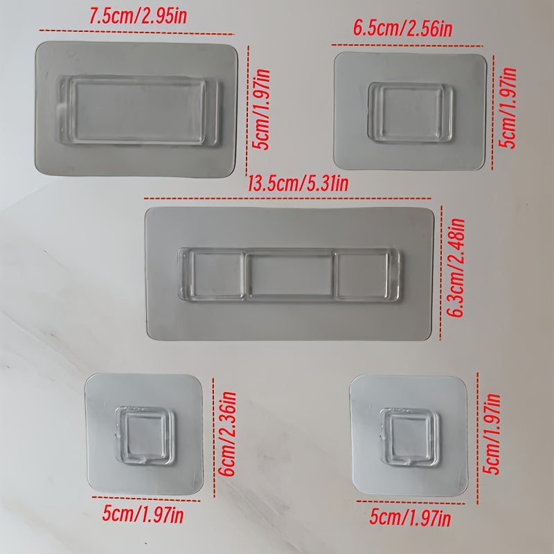 Ganchos de baño sin taladro para cajas de pañuelos, cepillos de inodoro y soportes para mopa