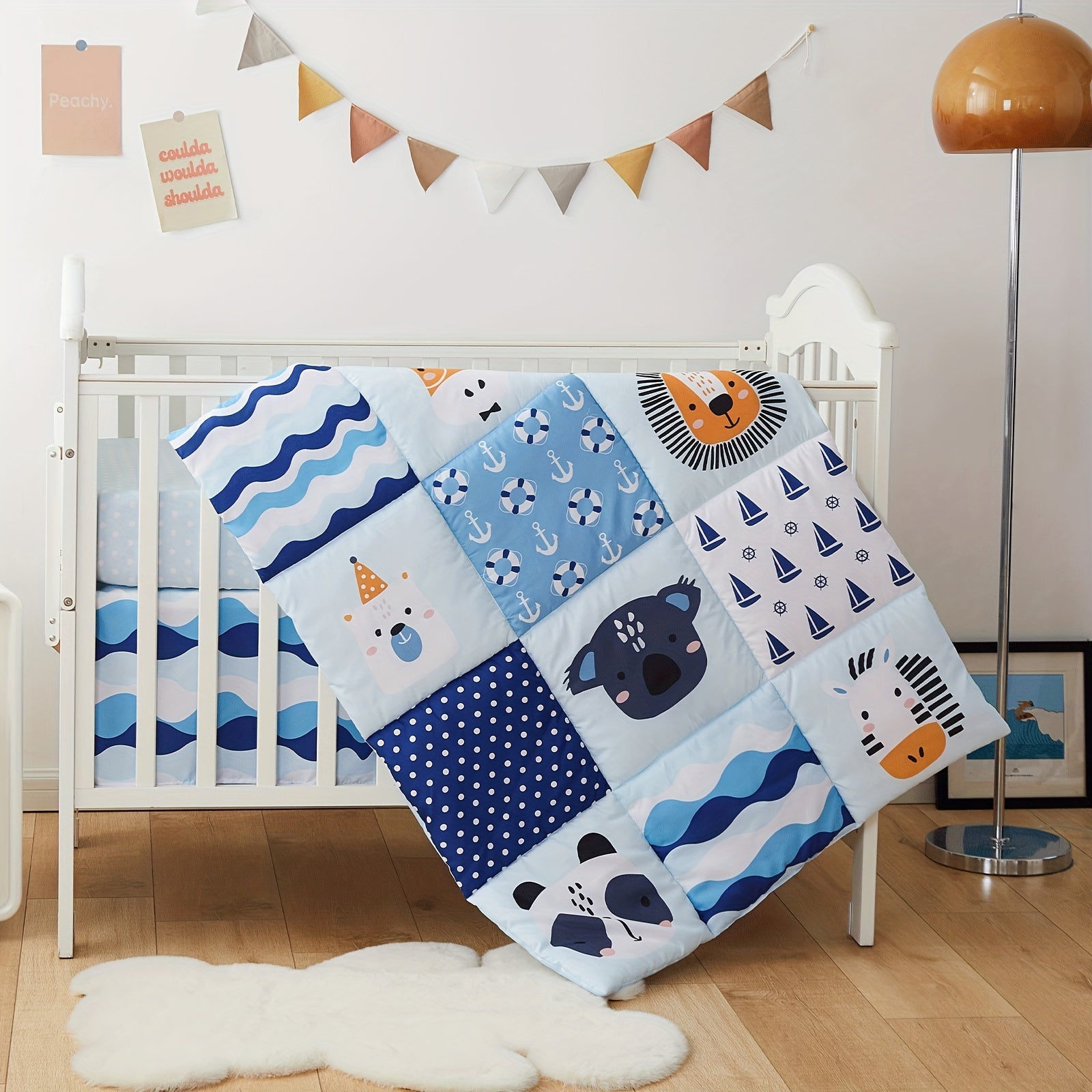 Baby Blanket Soft Quilt for Babies and Toddlers All Seasons Square Animal Designs 84x107cm