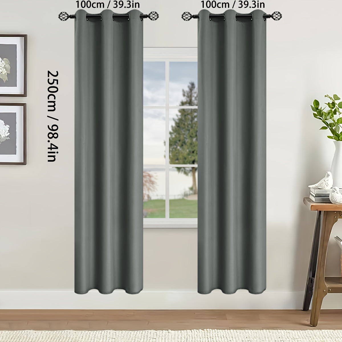 Blackout Curtains for Bedroom and Living Room, UV Protection, Easy Slide