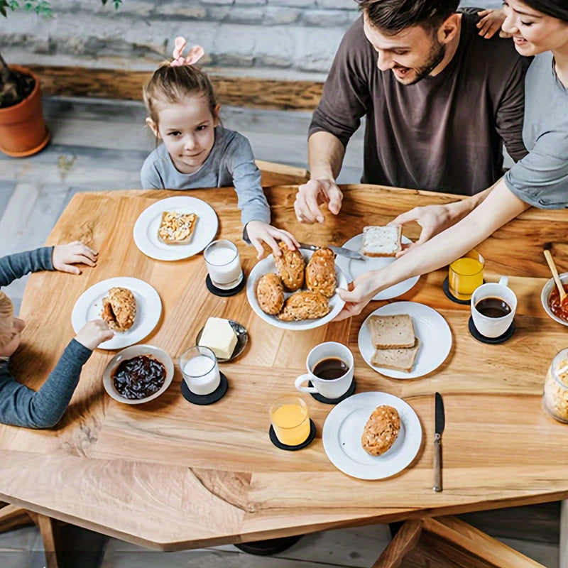 Juego de 12 posavasos de fieltro con soportes para bebidas y protección de mesa