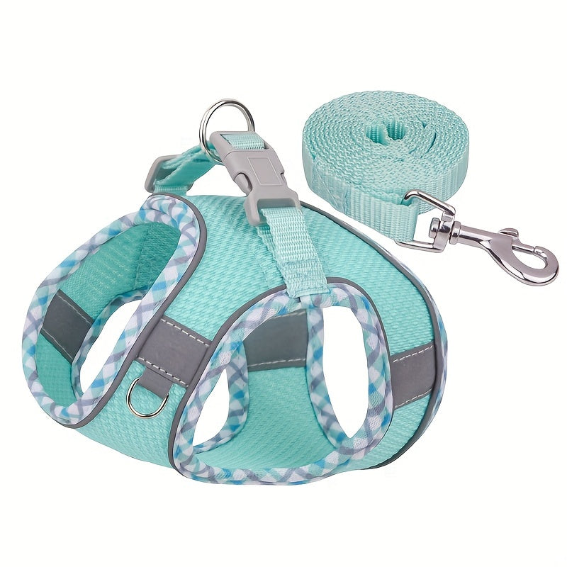 Breathable Pet Harness with Leash No Pull Puppy Walking Set Polyester Adjustable